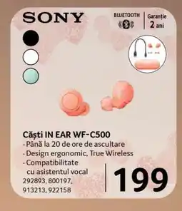 Selgros Căști in ear WF-C500 SONY Ofertă