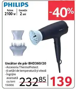 Selgros Uscător de păr BHD360/20 Ofertă