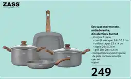 Selgros Set vase marmorate, antiaderente, din aluminiu turnat Ofertă