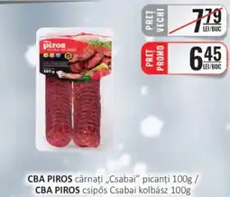 CBA CBA PIROS cârnați „Csabai" picanți Ofertă