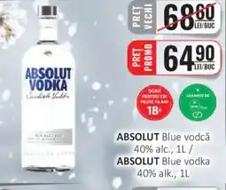 CBA ABSOLUT Blue vodcǎ 40% alc. Ofertă