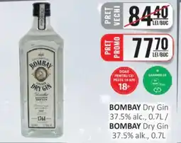 CBA BOMBAY Dry Gin 37.5% alc. Ofertă