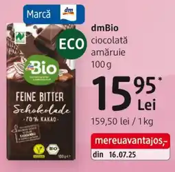 DM dmBio ciocolată amăruie Ofertă