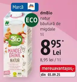 DM dmBio natur băutură de migdale Ofertă