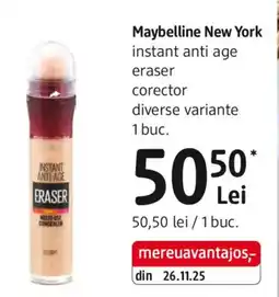 DM Maybelline New York instant anti age eraser corector Ofertă