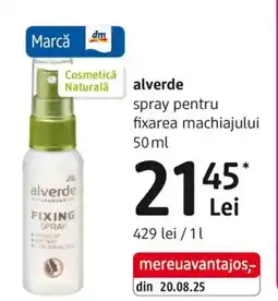 DM alverde spray pentru fixarea machiajului Ofertă