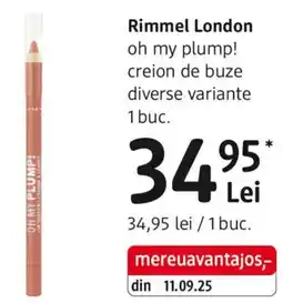 DM Rimmel London oh my plump! creion de buze Ofertă