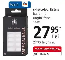 DM s-he colour&style ballerina unghii false Ofertă