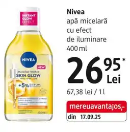 DM NIVEA apă micelarǎ cu efect de iluminare Ofertă
