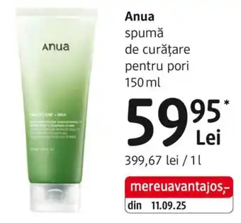 Anua spumă de curățare pentru pori