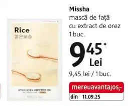 DM Missha mască de faţă cu extract de orez Ofertă