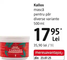 DM Kallos mască pentru păr Ofertă