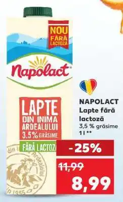Kaufland NAPOLACT Lapte fără lactoză Ofertă