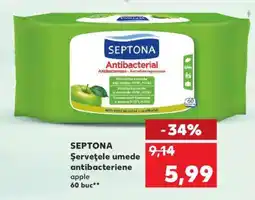 Kaufland SEPTONA Șervețele umede antibacteriene apple 60 buc Ofertă