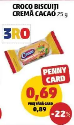 Penny CROCO BISCUITI CREMĂ CACAO 25 g Ofertă