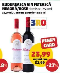 Penny BUDUREASCA VIN FETEASCĂ NEAGRĂ/ROSE Ofertă