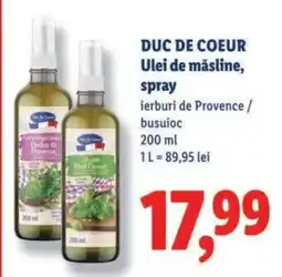 Lidl DUC DE COEUR Ulei de măsline, spray Ofertă