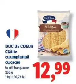 Lidl DUC DE COEUR Clătite cu umplutură cu cacao Ofertă