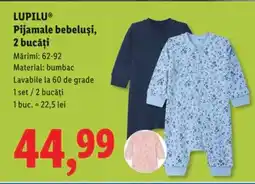 Lidl LUPILU Pijamale bebeluși, 2 bucăți Ofertă