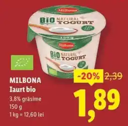 Lidl Milbona Iaurt bio Ofertă