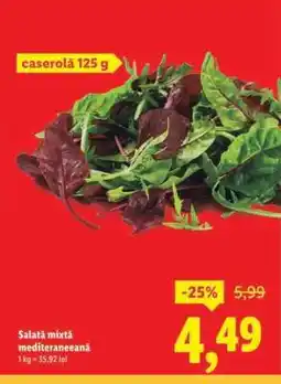 Lidl Salată mixtă mediteraneană Ofertă