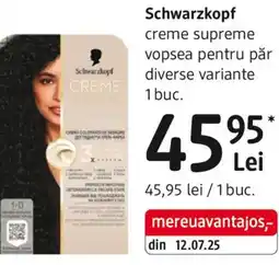 DM Schwarzkopf creme supreme vopsea pentru păr Ofertă