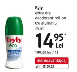 DM Byly extra dry deodorant roll-on 0% aluminiu Ofertă
