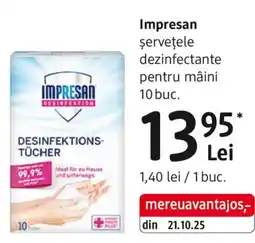 DM Impresan şerveţele dezinfectante pentru mâini Ofertă