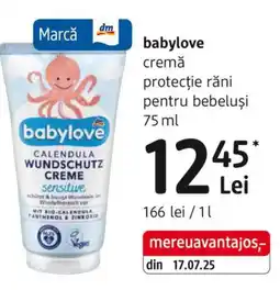 DM Babylove cremă protecție răni pentru bebeluşi Ofertă