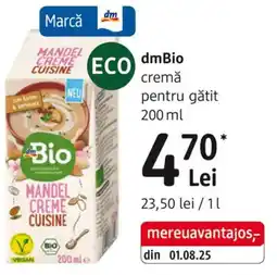 DM DmBio cremă pentru gătit Ofertă