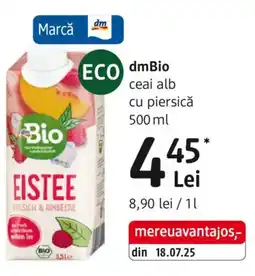 DM DmBio ceai alb cu piersicǎ Ofertă