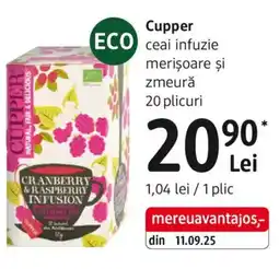 DM Cupper ceai infuzie merişoare şi zmeură Ofertă