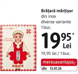 DM Brǎțară mărţişor din inox Ofertă