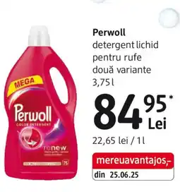 DM Perwoll detergent lichid pentru rufe Ofertă