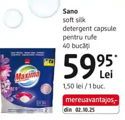 DM Sano soft silk detergent capsule pentru rufe Ofertă