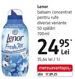 DM Lenor balsam concentrat pentru rufe Ofertă