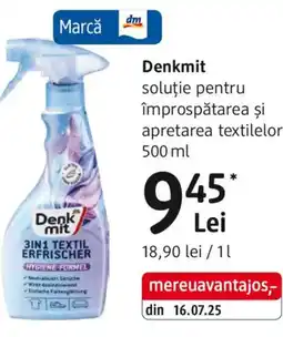 DM Denkmit soluție pentru împrospătarea şi apretarea textilelor Ofertă