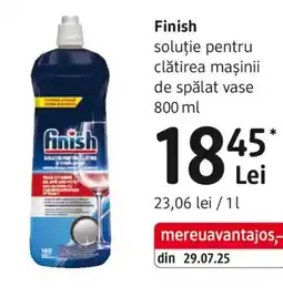 DM Finish soluţie pentru clătirea maşinii de spălat vase Ofertă