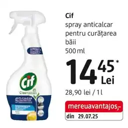 DM Cif spray anticalcar pentru curățarea bǎii Ofertă