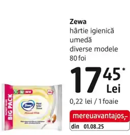 DM Zewa hârtie igienică umedă Ofertă