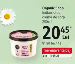 DM Organic Shop indian lotus cremă de corp Ofertă