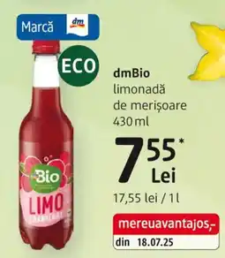 DM Dmbio limonadǎ de merişoare Ofertă