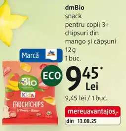 DM DmBio snack pentru copii 3+ chipsuri din mango şi căpşuni Ofertă