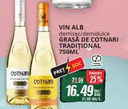 Diana Supermarket Vin alb demisec/demidulce GRASĂ DE COTNARI TRADIȚIONAL Ofertă