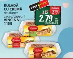 Diana Supermarket Ruladă cu cremă de alune/ cacao/căpşuni vincinni Ofertă
