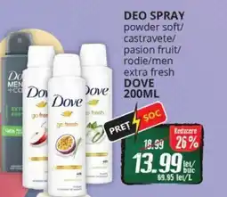Diana Supermarket Deo spray powder soft/ castravete/ pasion fruit/ rodie/men extra fresh DOVE Ofertă