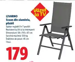 Lidl LIVARNO Scaun din aluminiu, pliabil Ofertă