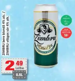 CBA ZIMBRU bere blondă 4% alc. Ofertă