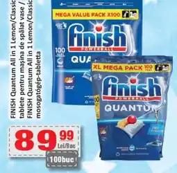 CBA FINISH Quantum All in 1 Lemon/Classic tablete pentru maşina de spălat vase Ofertă