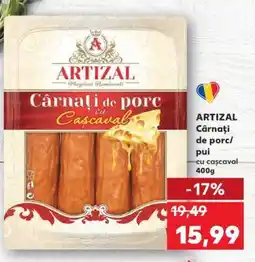Kaufland ARTIZAL Cârnați de porc/pui cu cașcaval 400g Ofertă
